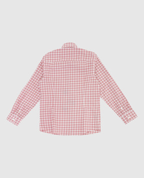 Stefano Ricci Children's light burgundy checked shirt YC003554LJ1771