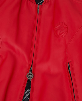 Stefano Ricci Children's red leather bomber jacket YTJ8200010NPPON