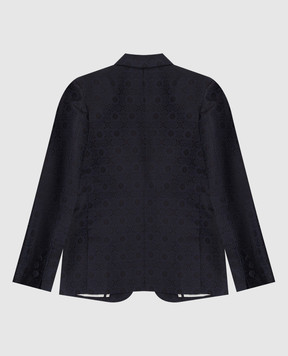 Stefano Ricci Children's dark blue patterned silk jacket Y1RF731000HC5491
