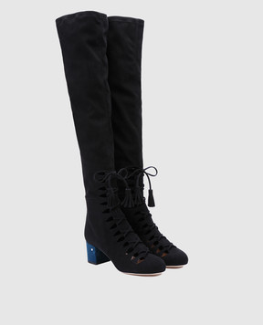 Laurence Dacade Sue black suede over the knee boots SUE