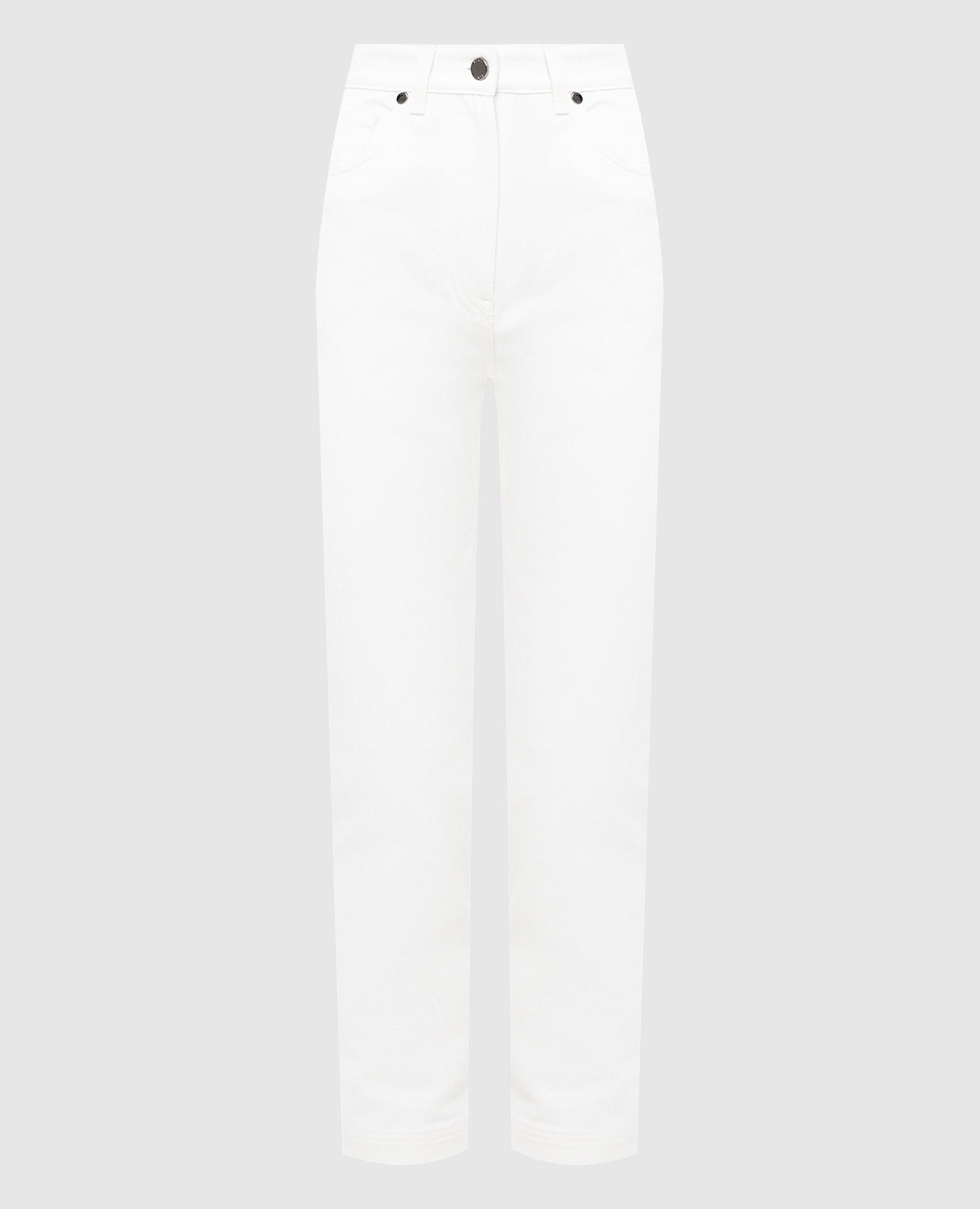 

FF Fish-Eye Embossed Mom Jeans Fendi, White