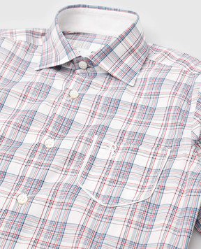 Stefano Ricci Children's light blue checked shirt YC002675LJ1661