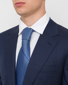 Stefano Ricci Blue silk tie in pattern pattern CXDD41076