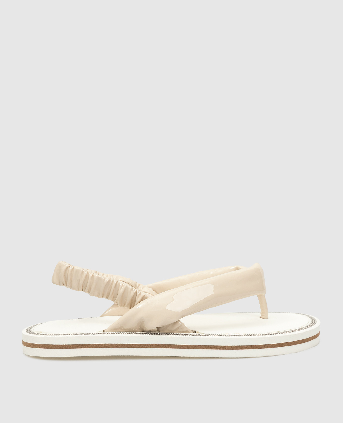 

Children's light beige sandals with chains Brunello Cucinelli, Бежевый