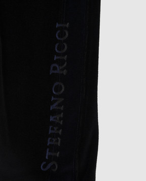 Stefano Ricci Kids velor joggers with logo embroidery KY01015P3PY20497