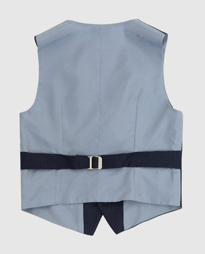 Stefano Ricci Children's navy blue wool, silk and linen vest Y1E0100000WKL05B