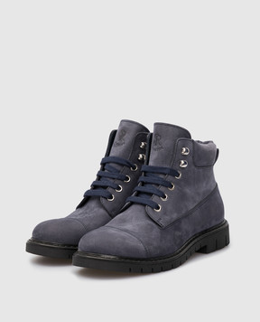Stefano Ricci Children's blue leather boots YRU11G877HUNA
