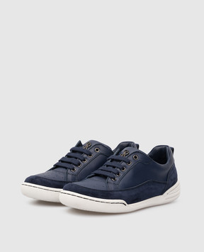 Stefano Ricci Children's leather sneakers with suede inserts YRU02G8079VTSSD
