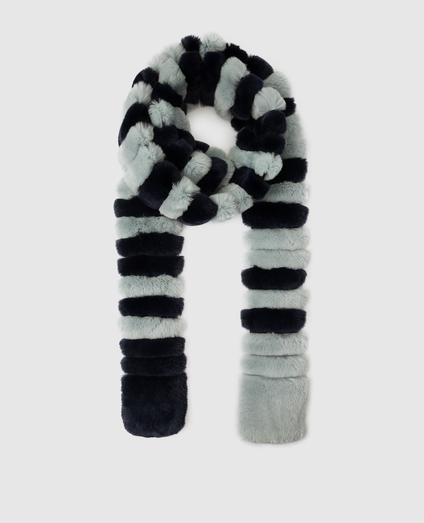 Dark blue rabbit fur scarf