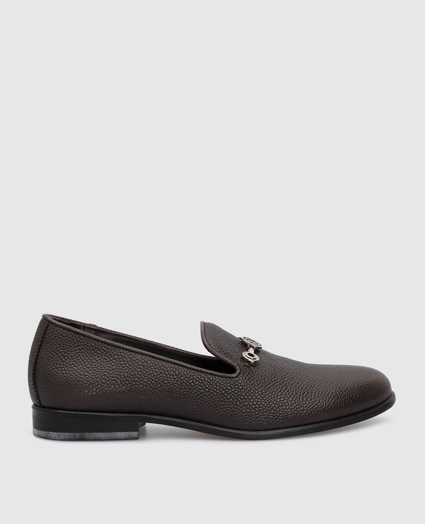 

Kids leather loafers with logo Stefano Ricci, Brown