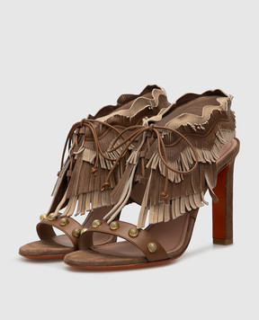 Santoni Brown Suede Sandals ChangeClear WHKL58535HI2ROWX