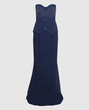 Rachel Gilbert Navy blue silk dress 60014