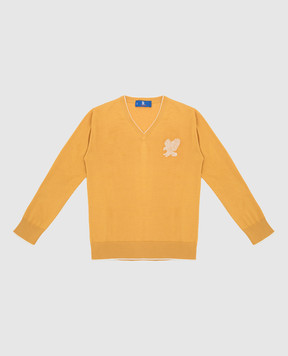 Stefano Ricci Children's mustard pullover with embroidery KY13000V01Y18230