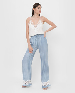 Ermanno Scervino Trousers in a pattern with openwork inserts D402P301HGM