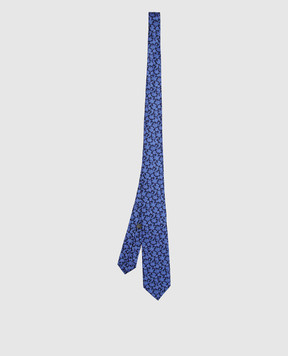Stefano Ricci Children's blue silk set of patterned tie and shawl YDX27002
