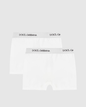 Dolce&Gabbana Set of children's white panties with logo pattern L4J701G7OCT