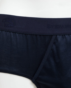 Stefano Ricci Navy blue briefs with logo SLM2COTTON