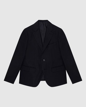 Stefano Ricci Children's dark blue wool jacket Y1RF371000W0017C