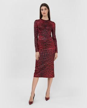 Dolce&Gabbana Animal print midi dress F6W3TTFSSGW