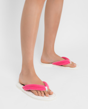Tom Ford Pink leather slippers with velvet straps W2921NTVE011