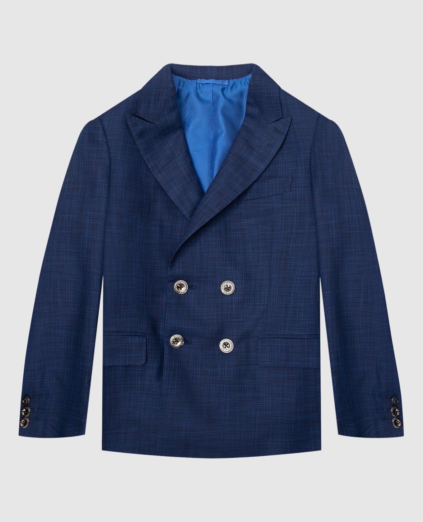 

Patterned wool and silk jacket for children Stefano Ricci, Blue