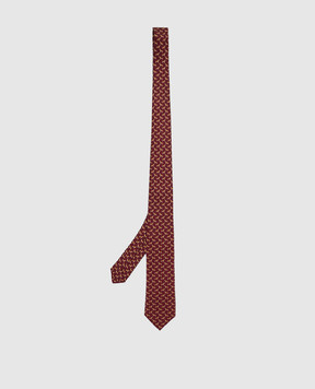 Stefano Ricci Children's burgundy silk patterned tie and pache scarf set YDHNG300