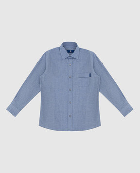 Stefano Ricci Children's dark blue melange shirt YJ003572TE1701