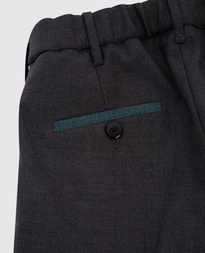 Stefano Ricci Children's dark gray wool trousers Y1T0G90T00W0017C