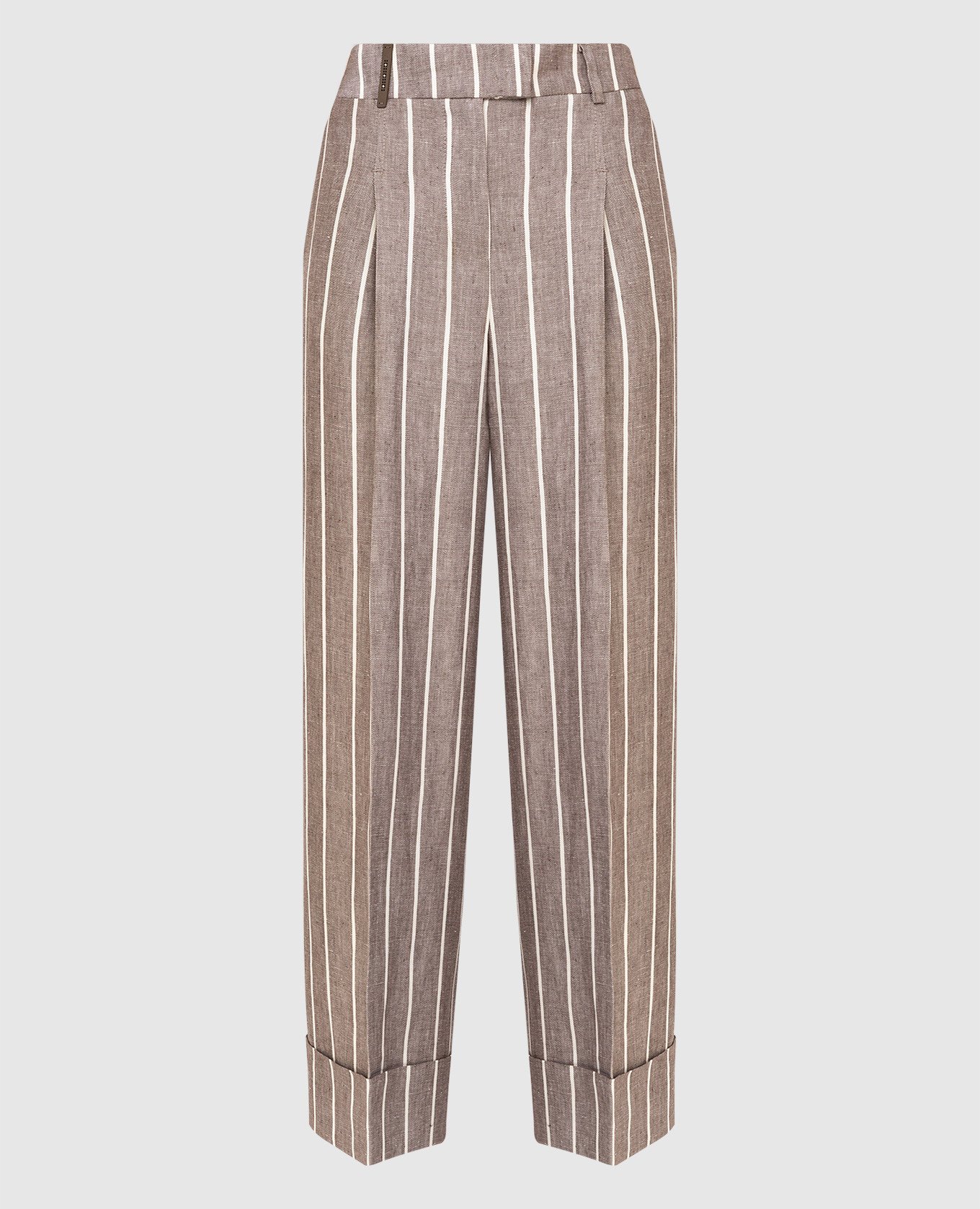 

Striped linen trousers Peserico, Beige