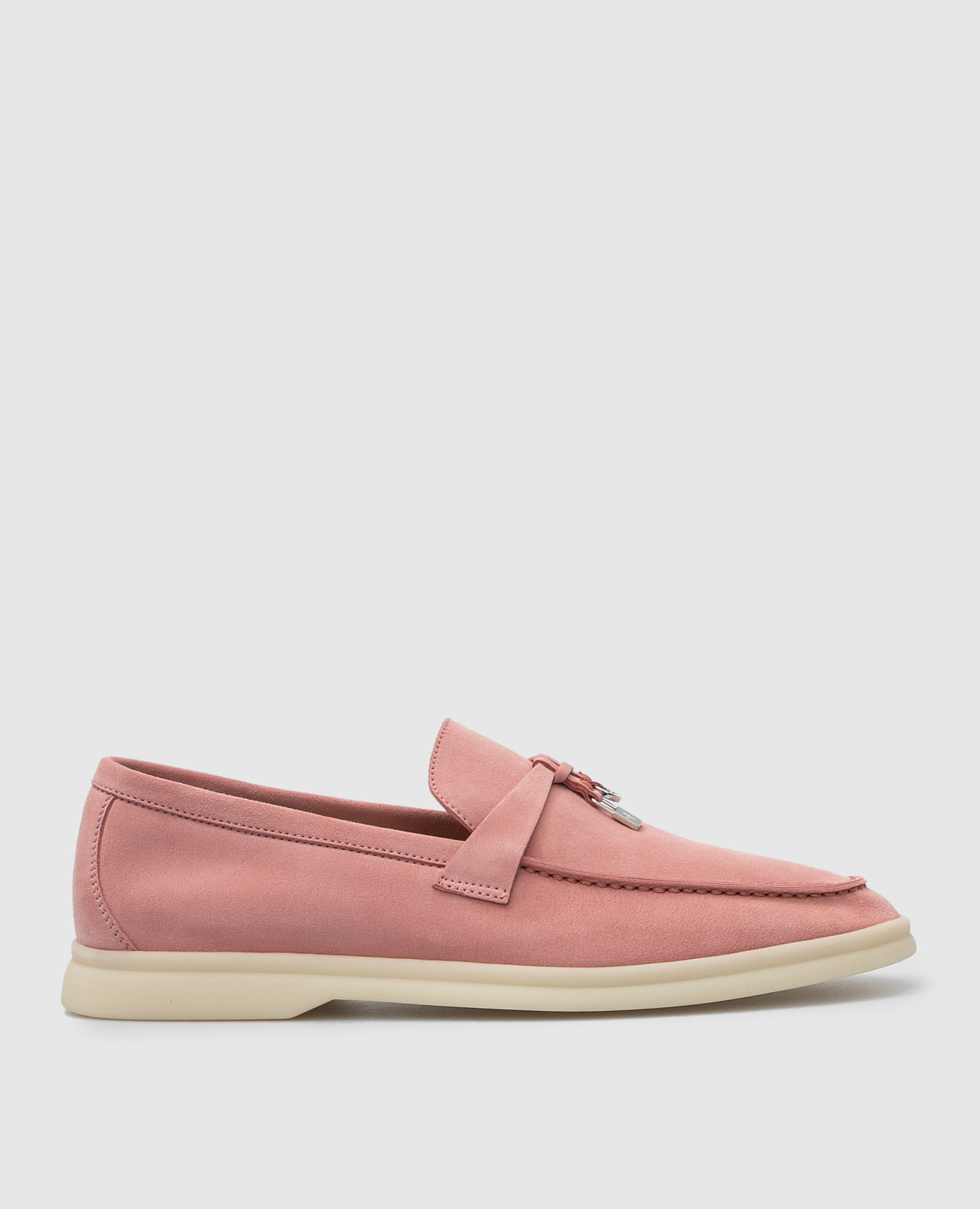 Loro Piana - Summer Walk Pink Suede Slippers FAE5444 - shop with
