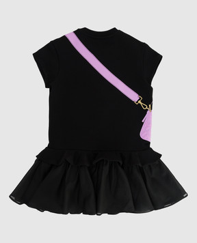 Fendi Children's dress with appliqué and ruffles JFB382AG3Z1012