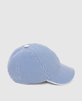 Stefano Ricci Children's light blue checkered cap YVF5190K903