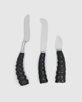 Lorenzi MIlano Oryx horn cheese knife set 702811