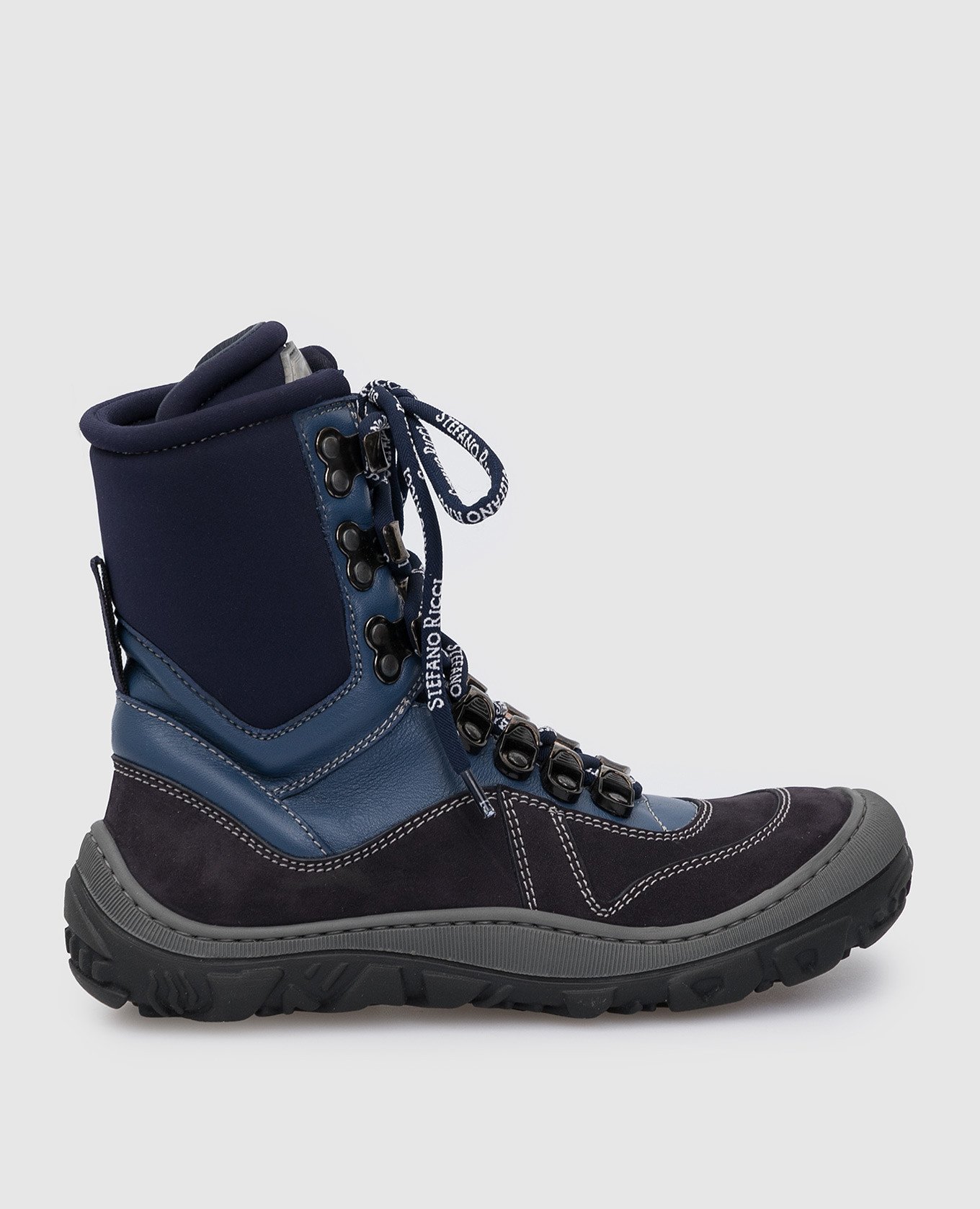 

Children's leather boots with emblem Stefano Ricci, Blue