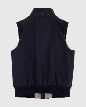 Stefano Ricci Children's silk vest with leather inserts YDJ11000503841