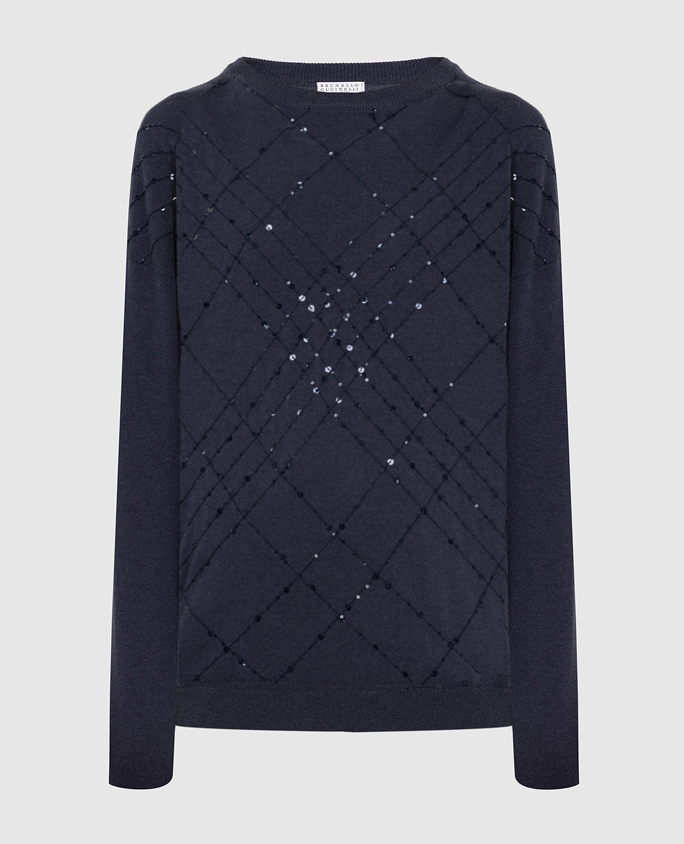 

Cashmere jumper with sequins Brunello Cucinelli, Синий