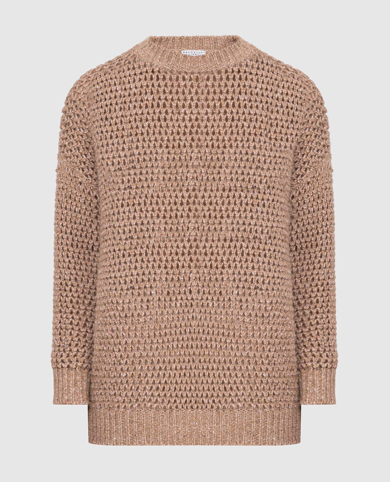 

Dark beige sweater with lurex Brunello Cucinelli, Бежевый