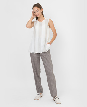 Brunello Cucinelli Silk blouse with chains MF940DR500