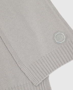 Stefano Ricci Children's light gray cashmere scarf YAK6S10SCIF6SA04