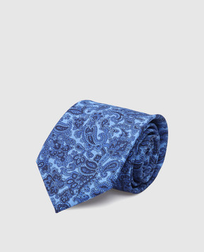 Stefano Ricci Children's light blue silk patterned tie and pache scarf set YDHNG501