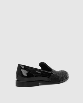 Stefano Ricci Children's leather slippers with logo YRU59CG886VTV