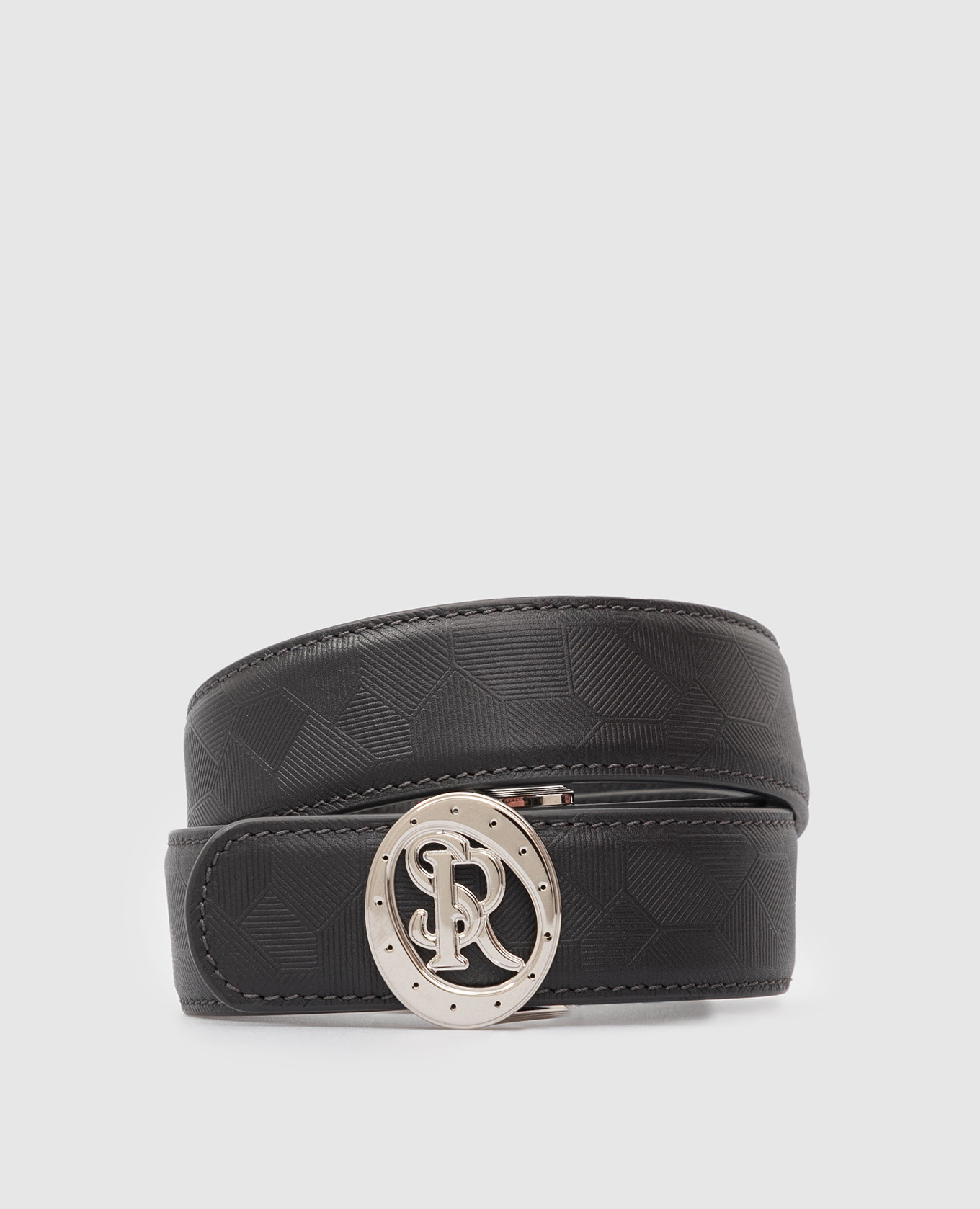 Children's dark gray leather belt stefano ricci