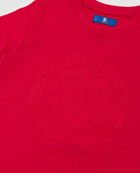 Stefano Ricci Children's red t-shirt with embroidery YNH7200050803