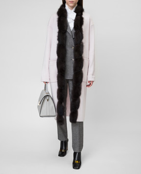 Real Furs House Light beige coat CSR01