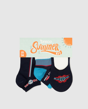 RiminiVeste Navy blue patterned children's socks set SUMMERKIT