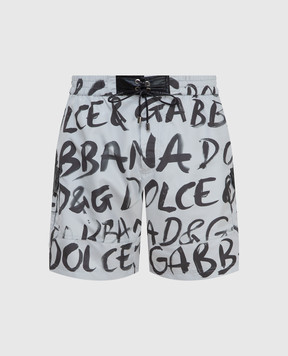 Dolce&Gabbana Swim shorts in logo print M4B54THSM59