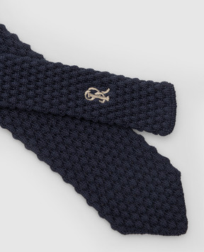 Stefano Ricci Children's dark blue patterned silk tie YCRMTSR1400