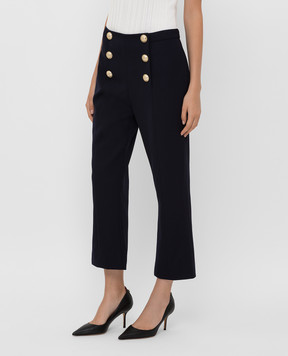 Balmain Navy blue wool trousers SF15088W034