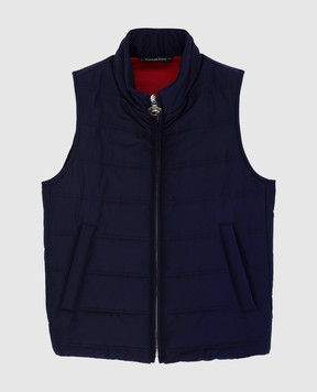 Stefano Ricci Children's navy blue vest with an emblem YDJ0200030MA0023