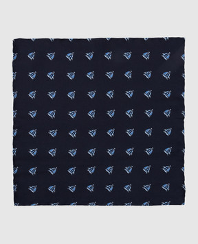 Stefano Ricci Children's navy blue silk patterned tie and pache scarf set YDHNG600